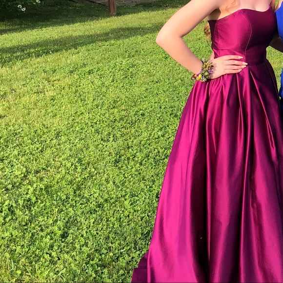magenta prom dress